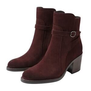 Sam Edelman Womens Simona Heeled Ankle Bootie US 8.5 M EU 39 Burgundy Suede NWOB